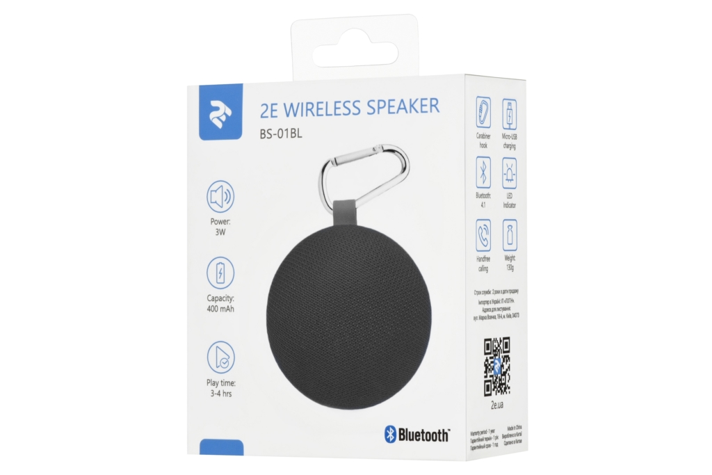 Портативная колонка 2E BS-01 Compact Wireless Black