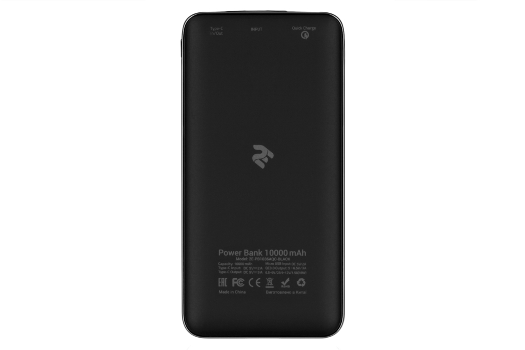 Power Bank 2E 10000 мАч Black Quick Charge