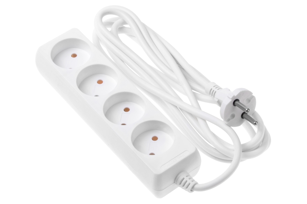 Extension cord 2E with 4 sockets, 3m, white