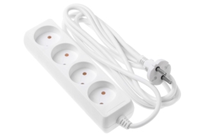 Extension cord 2E with 4 sockets, 3m, white