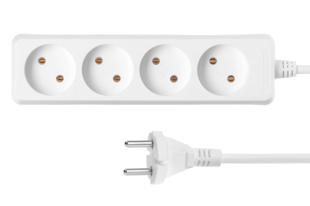Extension cord 2E with 4 sockets, 3m, white