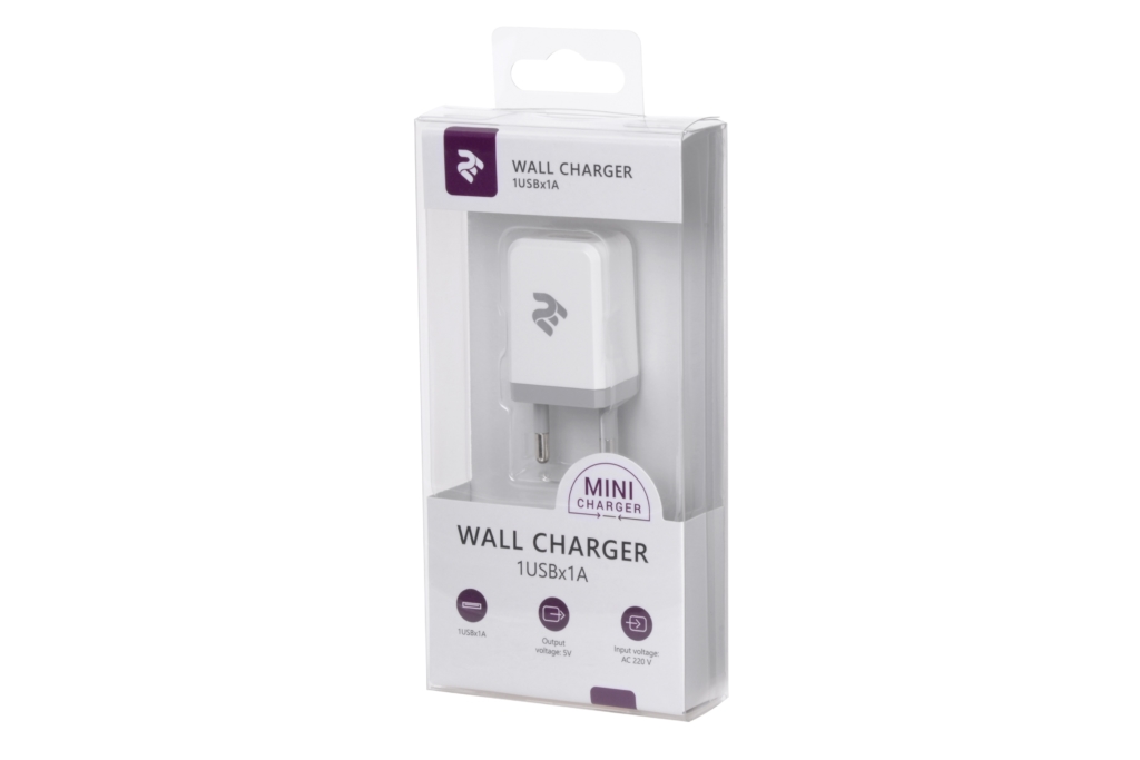 2E Wall Charger 1USBx1A White