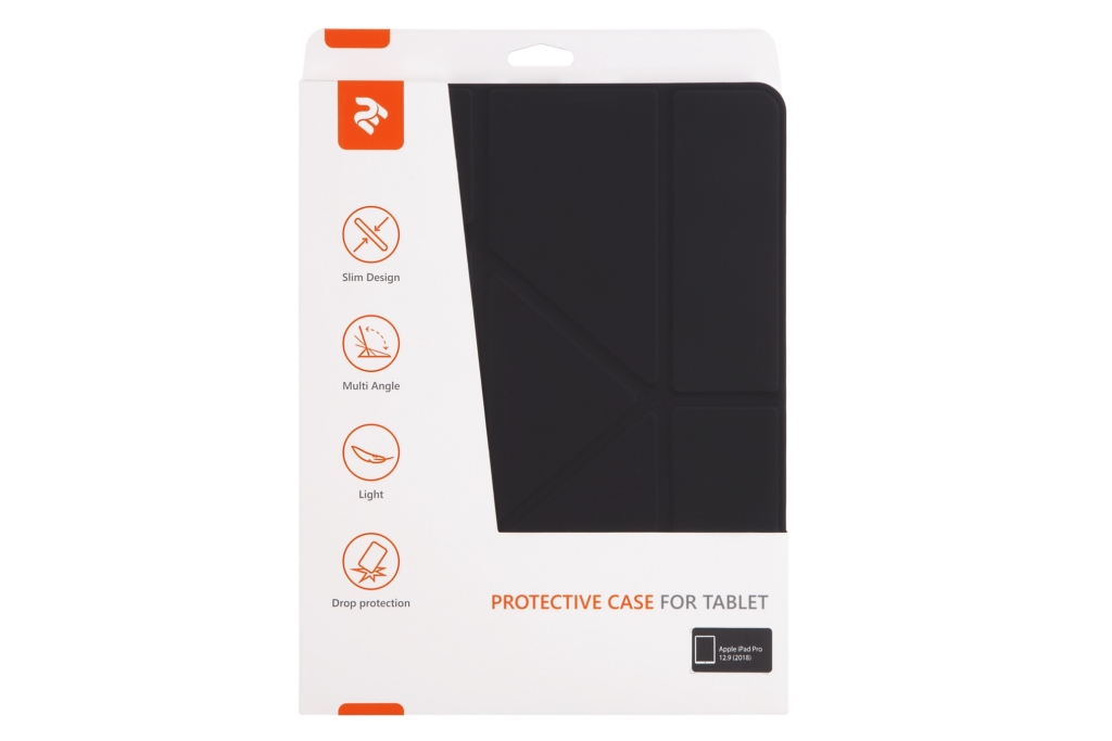 2E Tablet Case for Apple iPad Pro 12.9 (2018), Y-Case, Black/TR