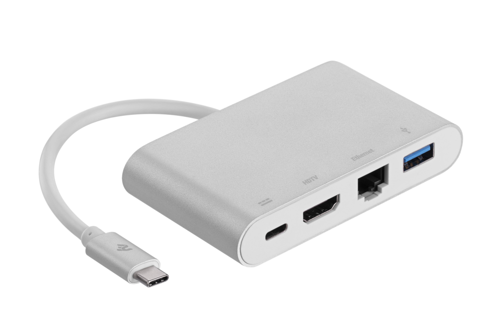 Adapter 2E Type C to USB 3.0 Female+Gigabit+HDMI Female+USB Type C Female, 0.15m