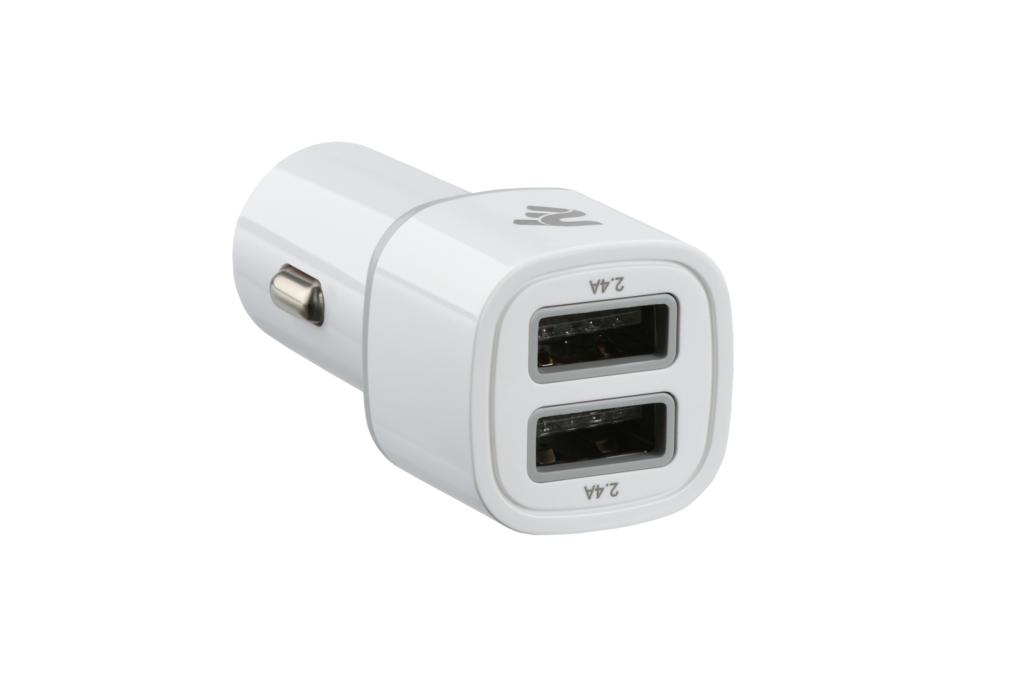 2E Dual USB Car Charger 2.4Ax2.4A White