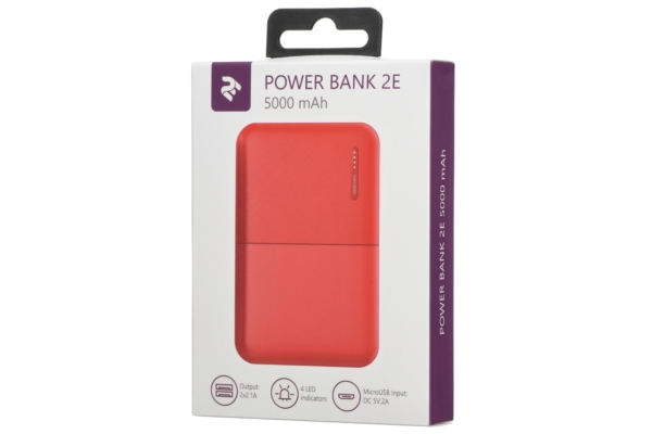Power Bank 2Е 5000 mAh Red