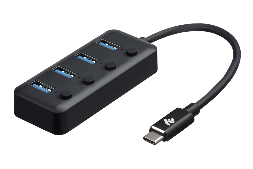 Adapter 2Е Type-C to 4xUSB3.0, Hub with switch, 0.25 m