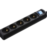 Surge Protector 2E with 5 sockets and a switch 3G1.0, 3m, black