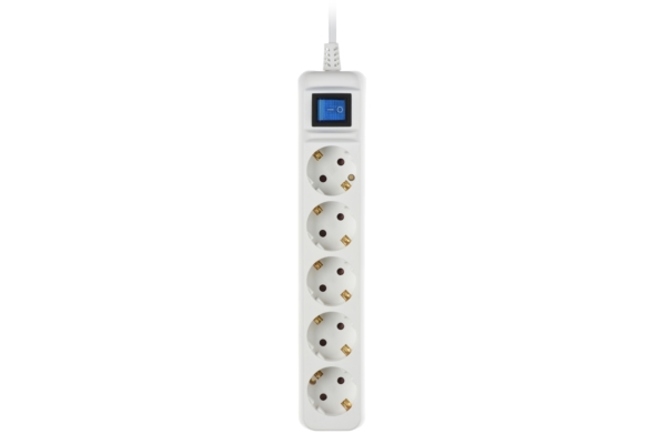 Surge Protector 2E with 5 sockets and a switch 3G1.0, 5m, white