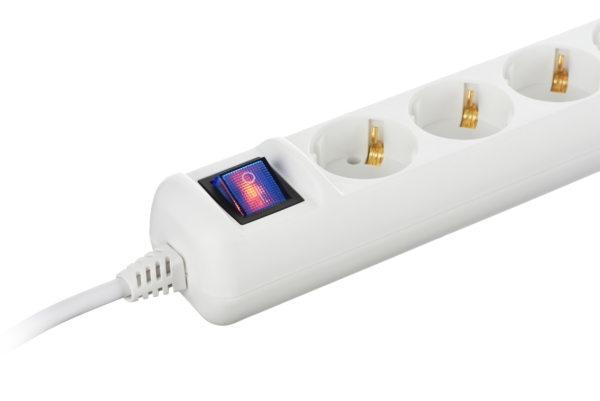 Surge Protector 2E with 5 sockets and a switch 3G1.0, 5m, white
