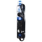 Surge Protector 2E with 5 sockets and a switch 3G1.0, 3m, black