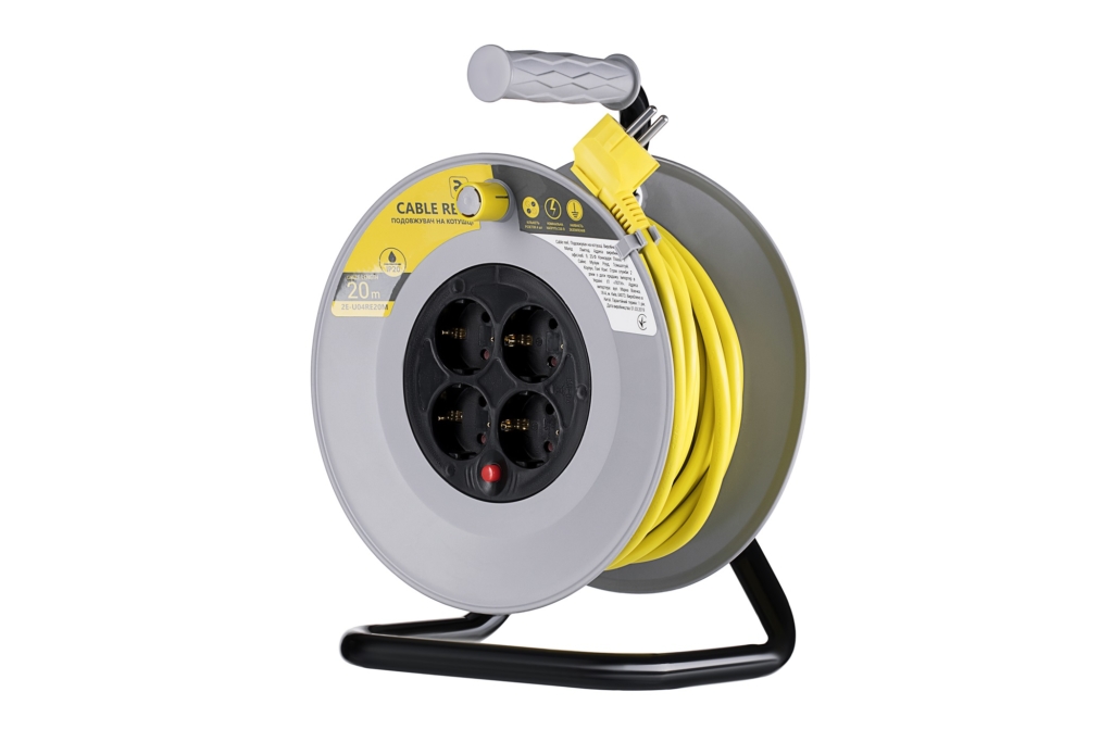 Extension Cord Reel 2E with 4XSchuko Plug, IP20, 3Gx1.5mm, 20 m