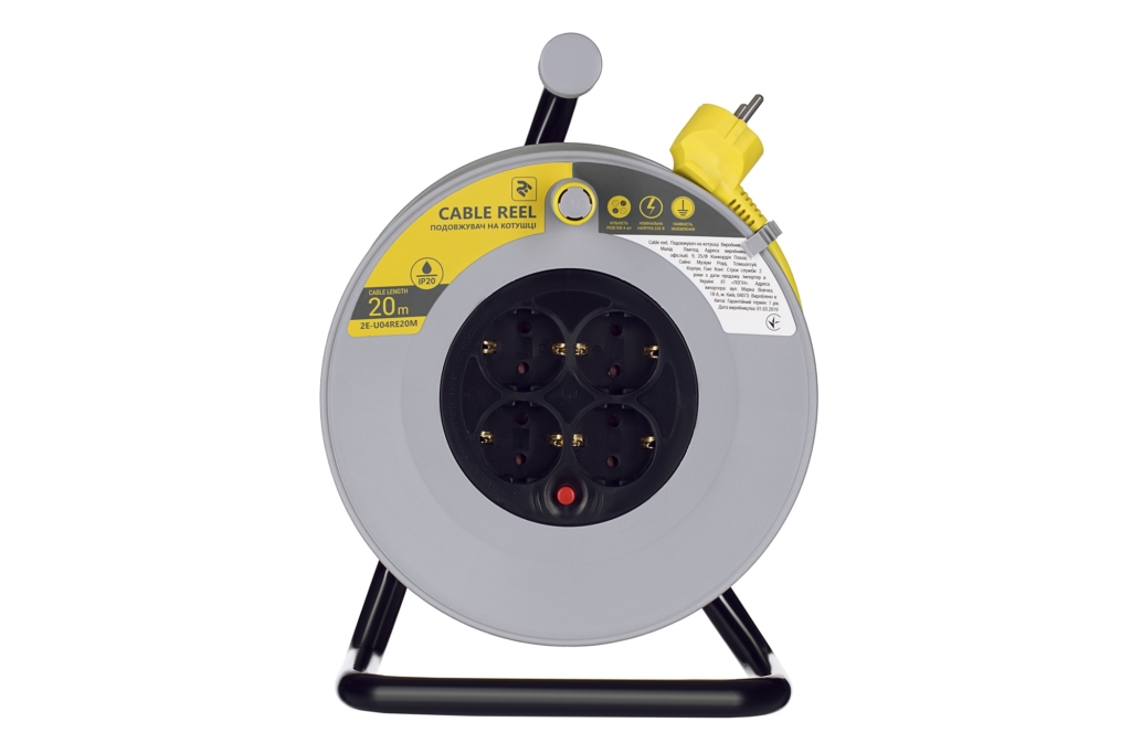 Extension Cord Reel 2E with 4XSchuko Plug, IP20, 3Gx1.5mm, 20 m