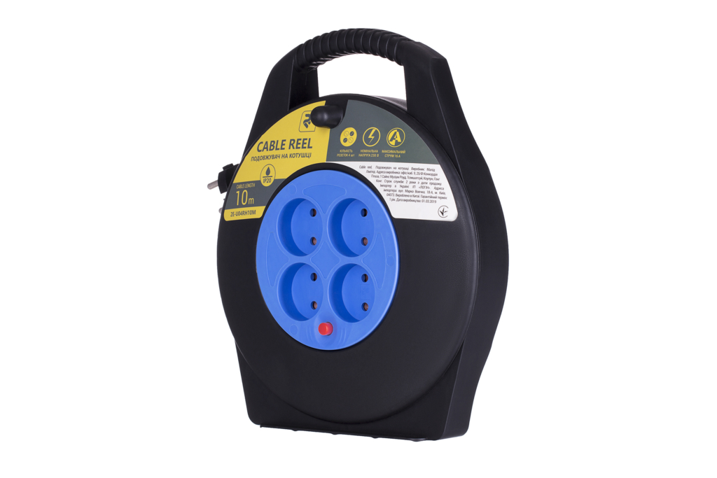 Extension Cord Reel 2E with 4 Plugs, manual, Р20, 2Gх1.5mm, 10 m