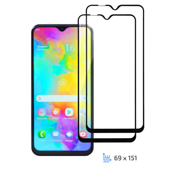 Комплект 2 в 1 Защитное стекло 2E Samsung Galaxy M20, 2.5D black border FCFG