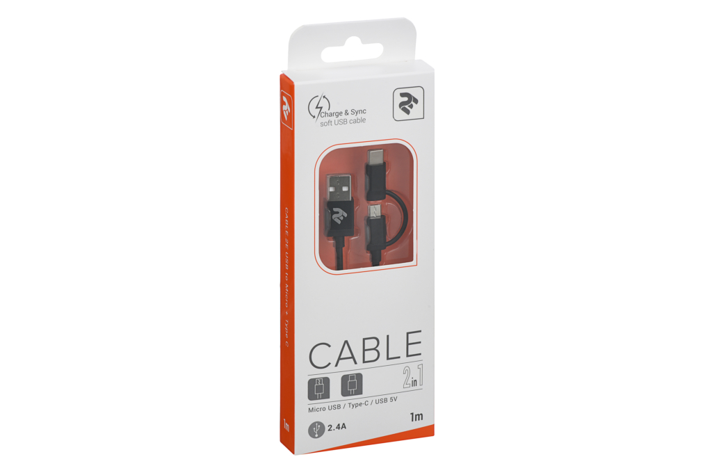 Кабель 2E USB to Micro+Type C
