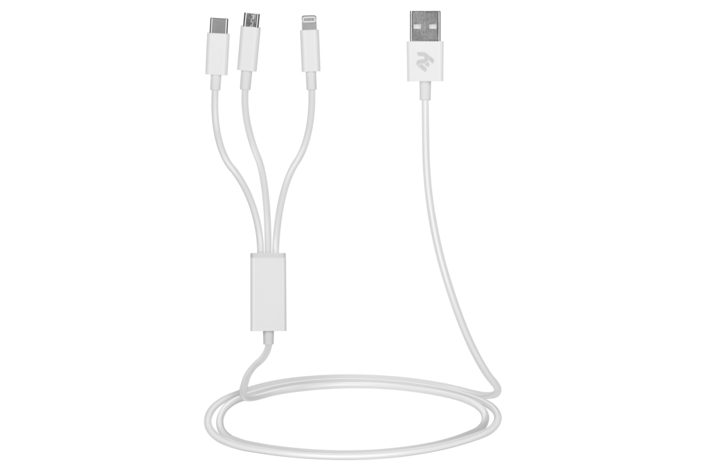 Кабель 2E USB 3 in 1 Micro/Lightning/Type C
