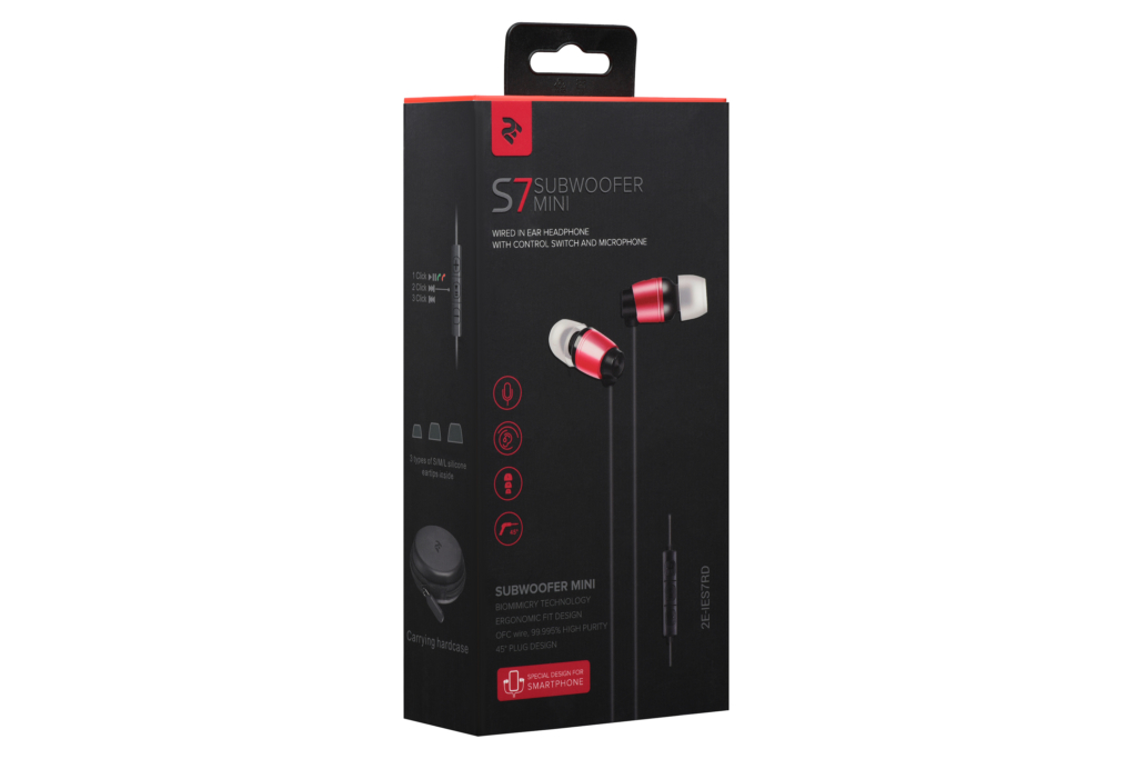Наушники 2E S7 Subwoofer Mini, Red