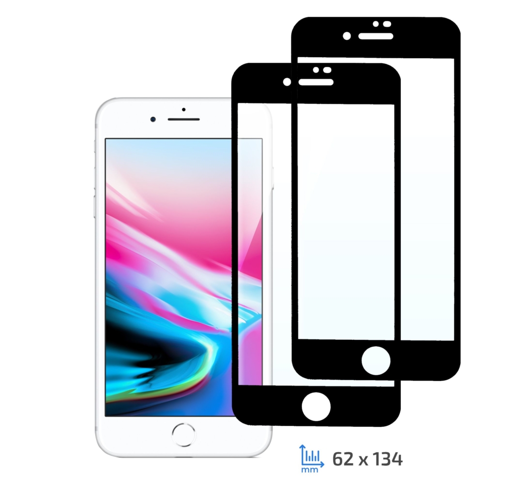 Protective Glass Set 2 in 1 2E Basic for Apple iPhone 7/8, FCFG, Black