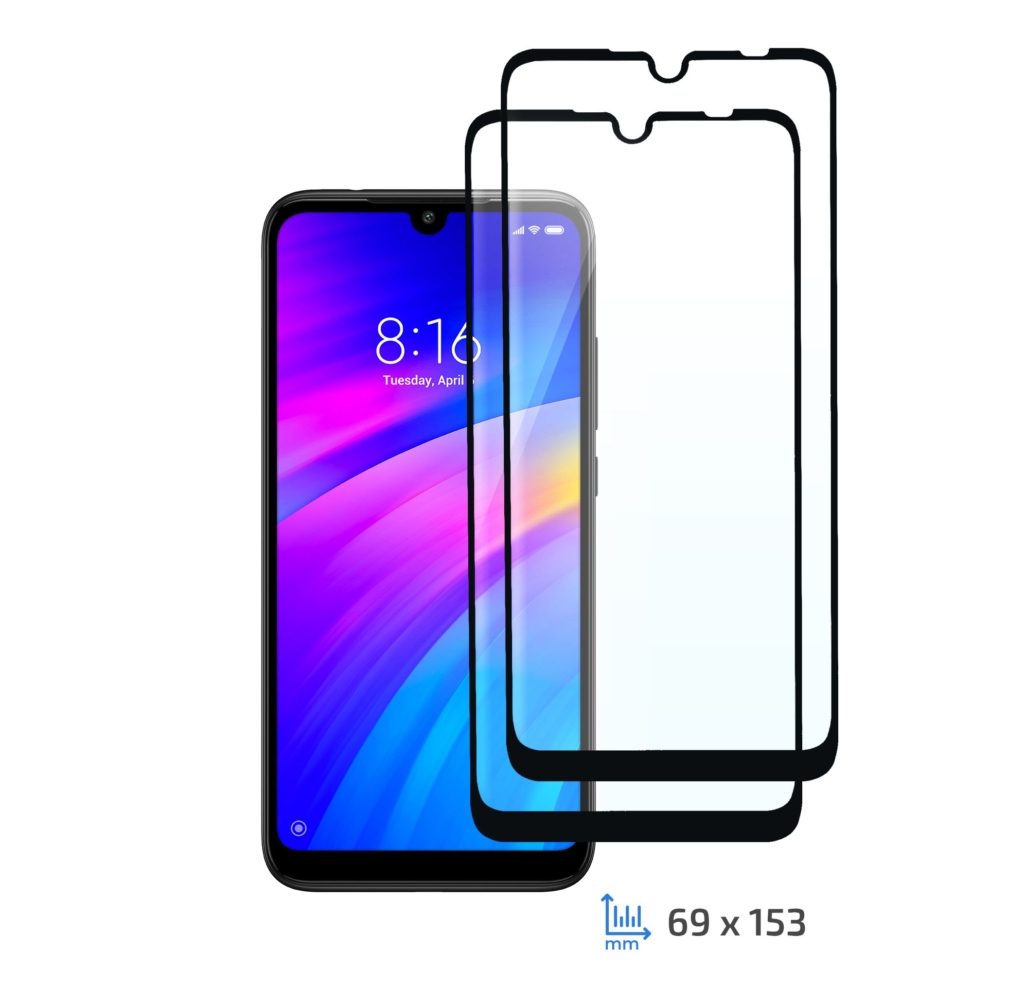 Protective Glass Set 2 in 1 2E Basic for Xiaomi Redmi 7, FCFG, Black
