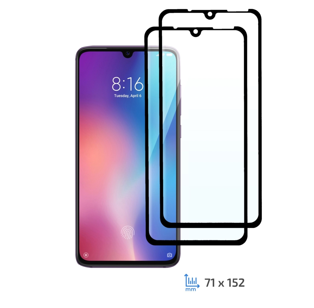 Protective Glass Set 2 in 1 2E Basic for Xiaomi MI 9, FCFG, Black
