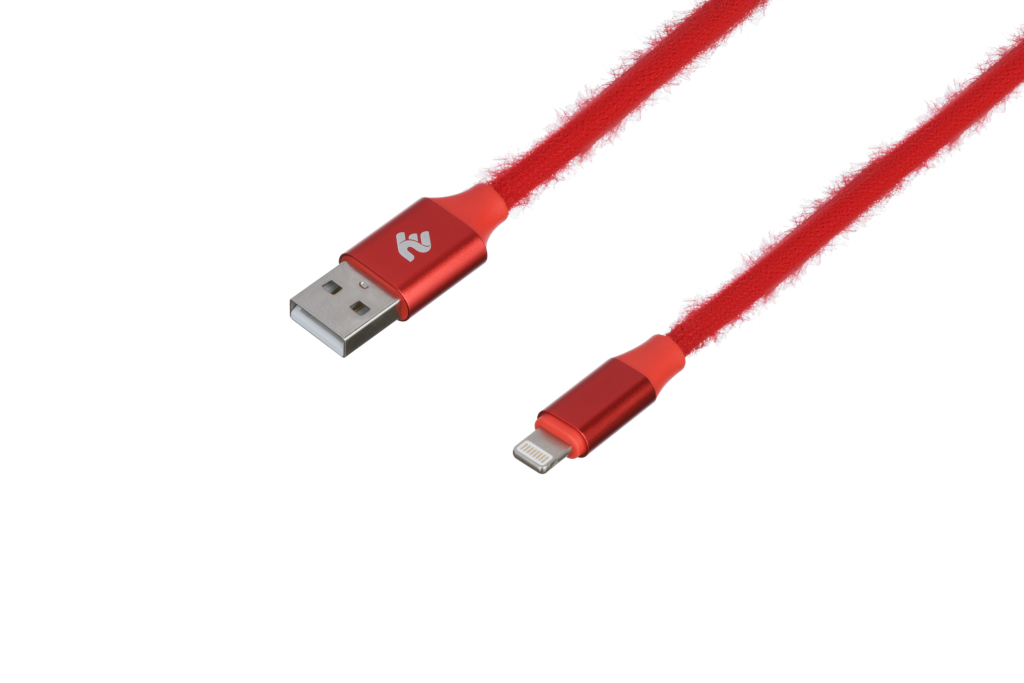 2E Fur USB 2.0 to Lightning Cable, 1m, Red