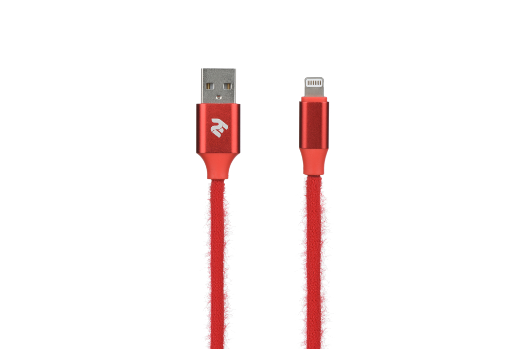 2E Fur USB 2.0 to Lightning Cable, 1m, Red