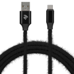 Кабель 2E Fur USB 2.0 to MicroUSB Cable, 1м, Black