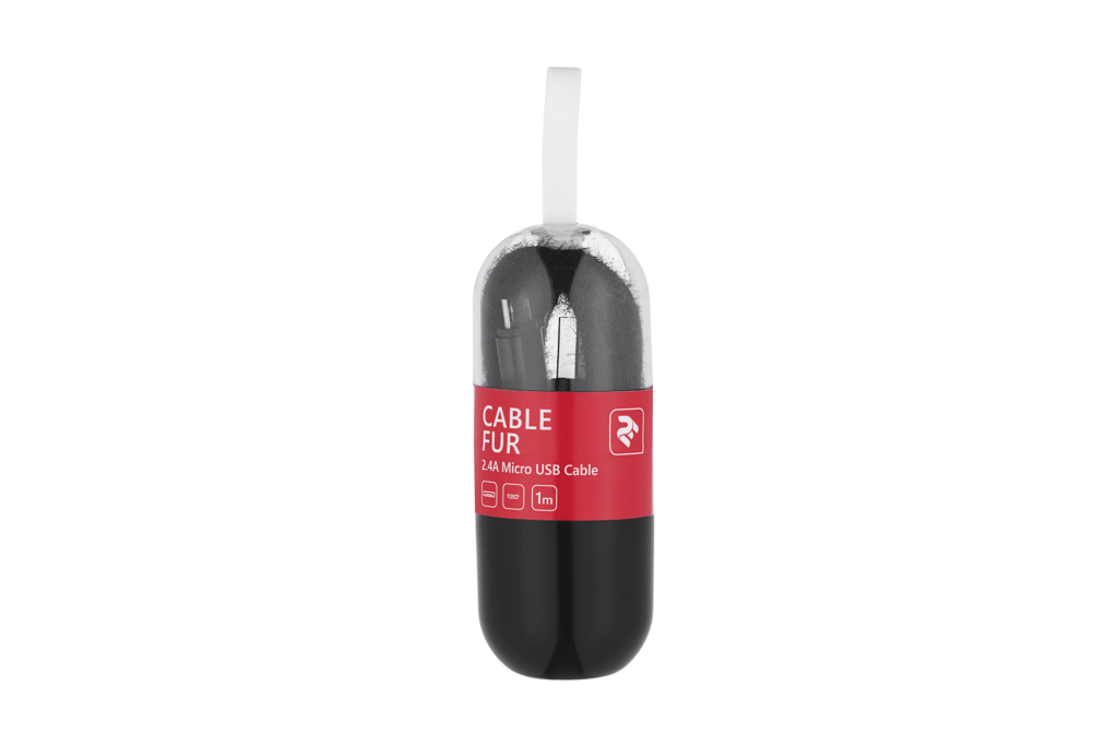 Кабель 2E Fur USB 2.0 to MicroUSB Cable, 1м, Black