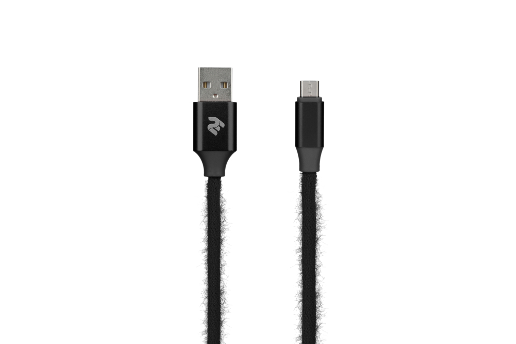 Кабель 2E Fur USB 2.0 to MicroUSB Cable, 1м, Black