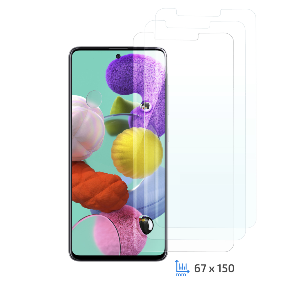 2E 3 in 1 Protective glass set for Samsung Galaxy A51, 2.5D, Clear