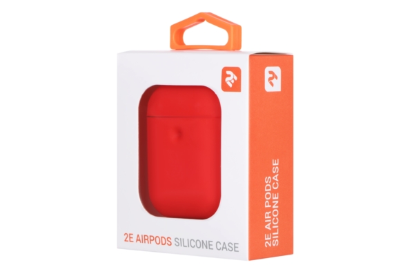 2E earphone case for AirPods, Pure Color Silicone (3.0mm), Red