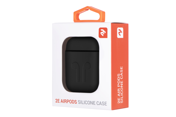 Чехол 2Е для Apple AirPods, Pure Color Silicone Imprint (1.5mm), Black