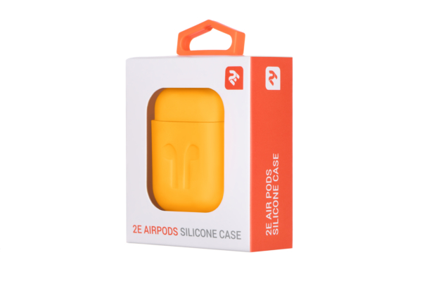 2E earphone case for Apple AirPods, Pure Color Silicone Imprint (1.5mm), Yellow