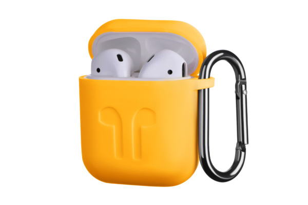 2E earphone case for Apple AirPods, Pure Color Silicone Imprint (1.5mm), Yellow
