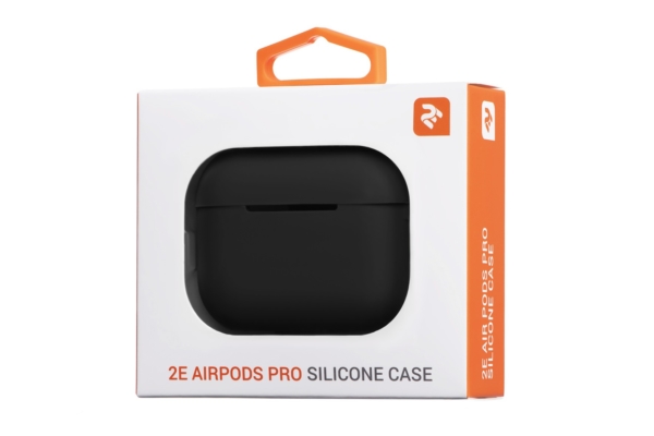 2Е earphone case for Apple AirPods Pro, Pure Color Silicone (2.5mm), Black