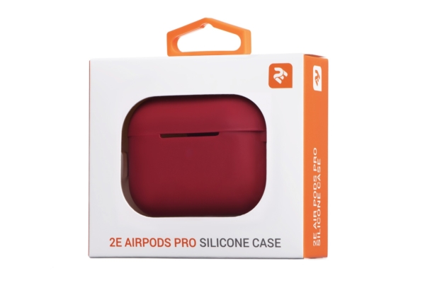 2Е earphone case for Apple AirPods Pro, Pure Color Silicone (2.5mm), Cherry red