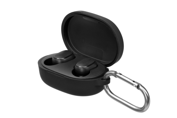 2E earphone case for Xiaomi AirDots, Pure Color Silicone (1.5mm), Black
