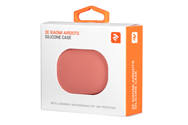 2E earphone case for Xiaomi AirDots, Pure Color Silicone (1.5mm), Light pink