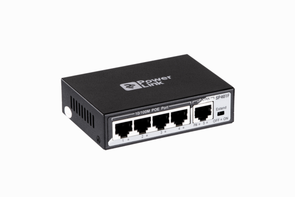 Switch 2E PowerLink SP401F 5xFE (4x FE PoE, 1xFE Uplink, 50W), unguided