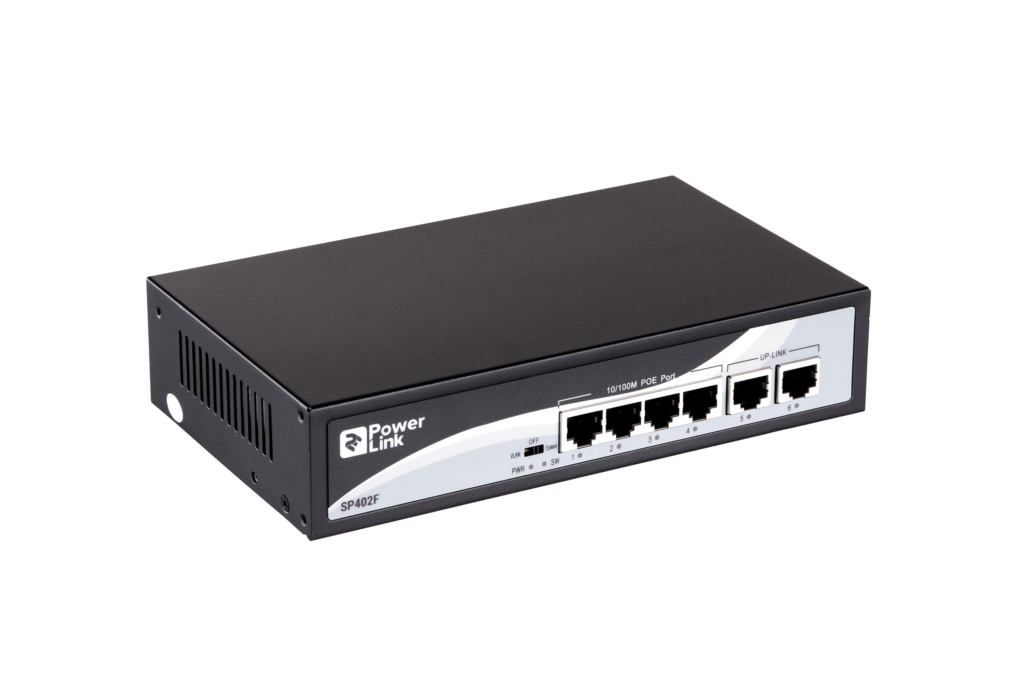 Коммутатор 2E PowerLink SP402F 6xFE (4x FE PoE, 2xFE Uplink, 65W), неуправляемый