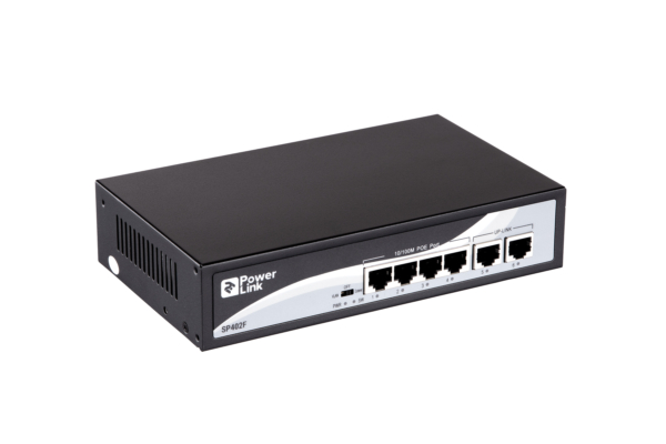 Коммутатор 2E PowerLink SP402F 6xFE (4x FE PoE, 2xFE Uplink, 65W), неуправляемый