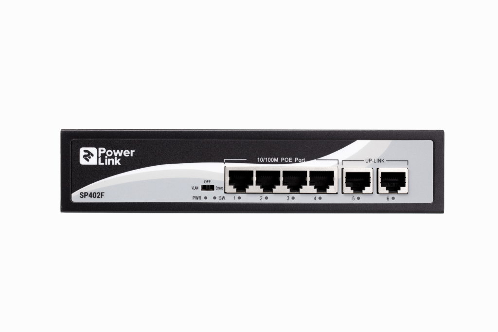 Коммутатор 2E PowerLink SP402F 6xFE (4x FE PoE, 2xFE Uplink, 65W), неуправляемый