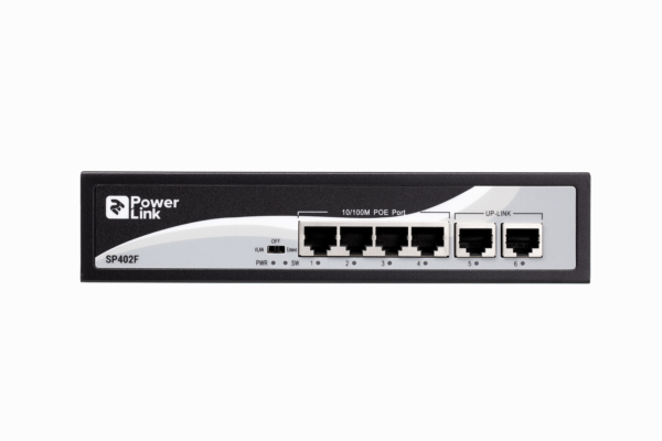 Коммутатор 2E PowerLink SP402F 6xFE (4x FE PoE, 2xFE Uplink, 65W), неуправляемый