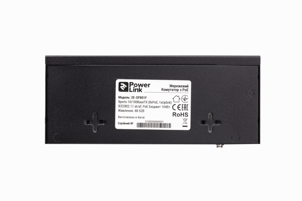 Коммутатор 2E PowerLink SP801F 9xFE (8xFE PoE, 1xFE Uplink, 104W), неуправляемый