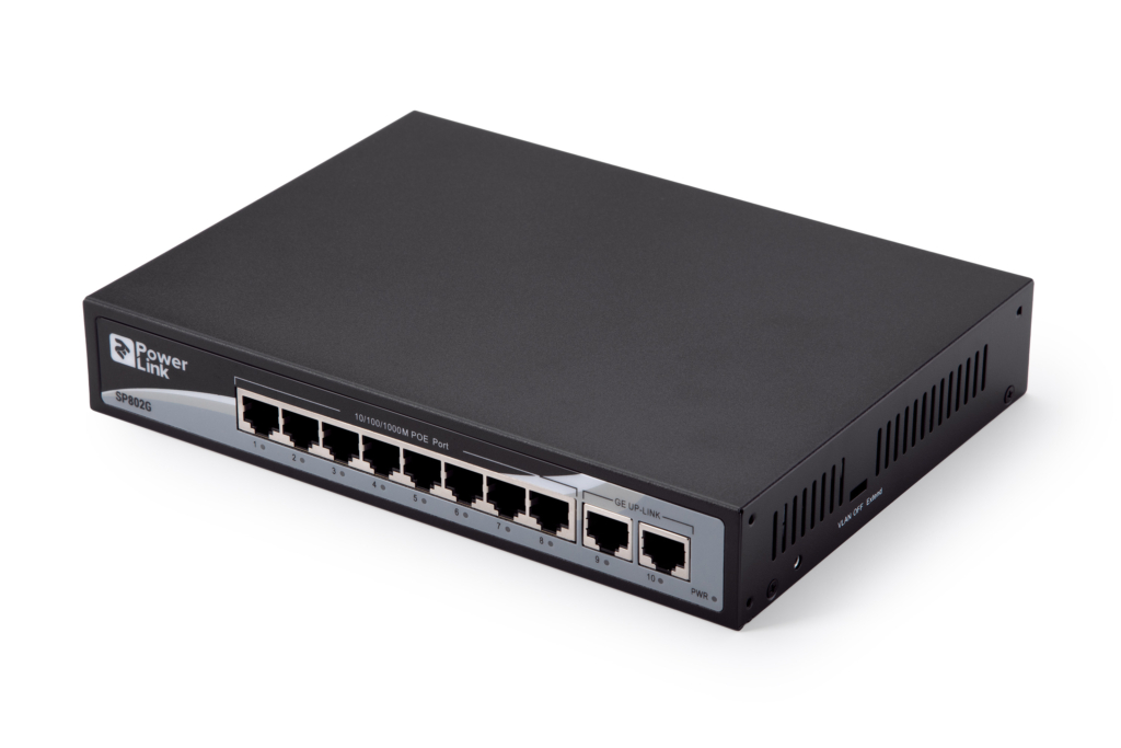 2E Комутатор PowerLink SP802G 10xGE (8xGE PoE, 2xGE Uplink, 150W), некерований