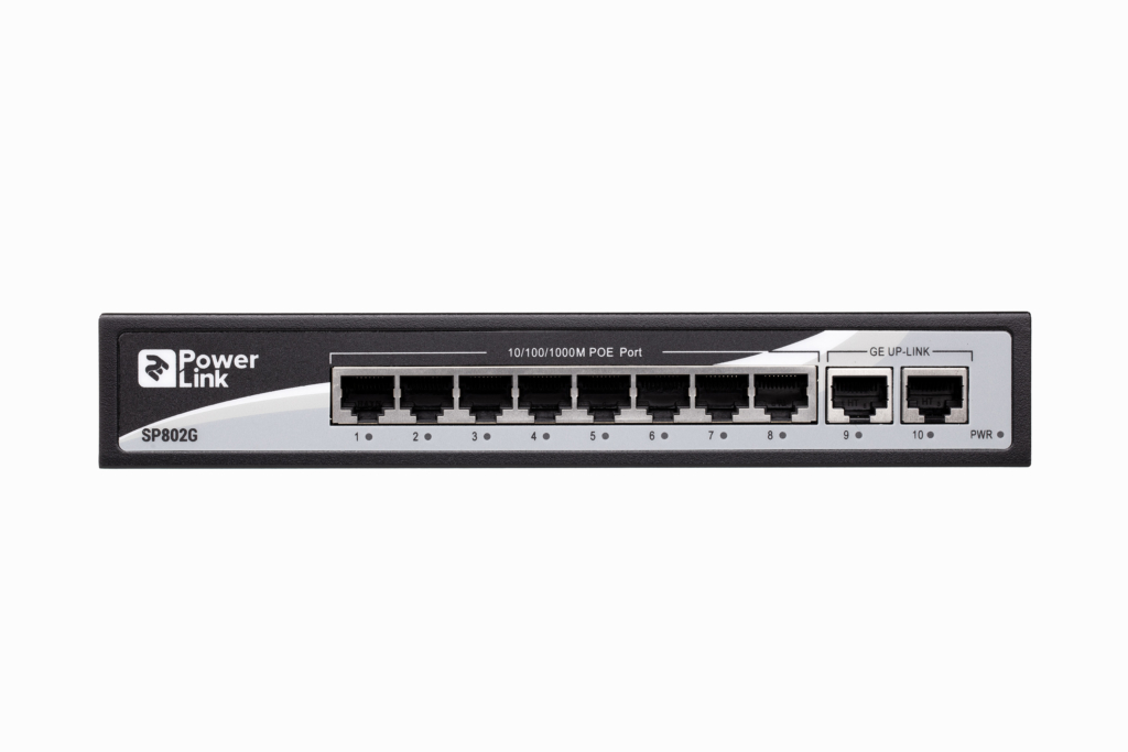 2E Комутатор PowerLink SP802G 10xGE (8xGE PoE, 2xGE Uplink, 150W), некерований