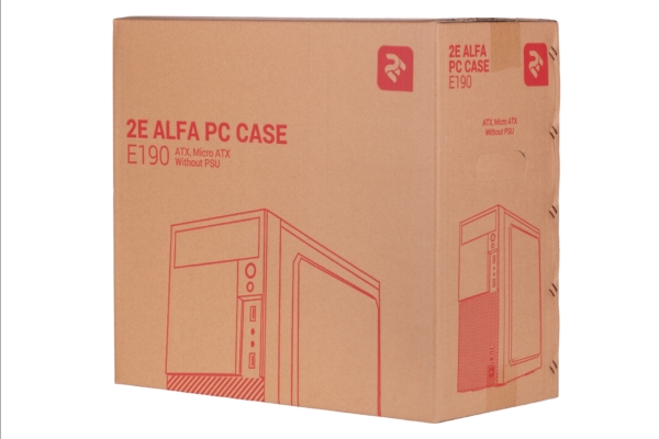 2E Корпус ALFA (E190) MidT,2xUSB3.0,сталь(бічна панель), без БЖ,чорний