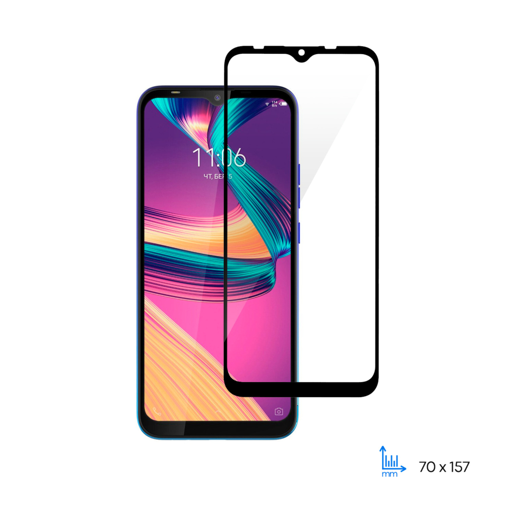 Protective glass 2E Basic for TECNO Spark 4 Lite (BB4k), 2.5D FCFG, black border