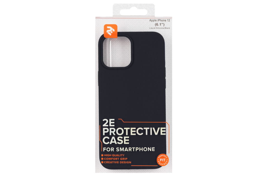 Чехол 2Е для Apple iPhone 12 (6.1″), Liquid Silicone, Black